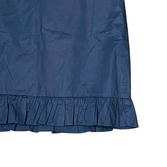 J. Crew Women’s Navy Blue Ruffle Hem Mini Skirt Back Zip Stretch Size 8 NWT - Picture 4 of 8